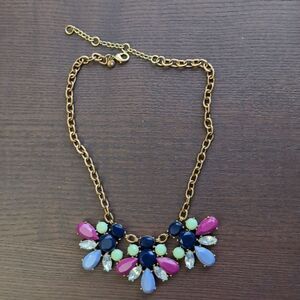Jcrew Store Not Factory statement crystal Flowers Bib necklace